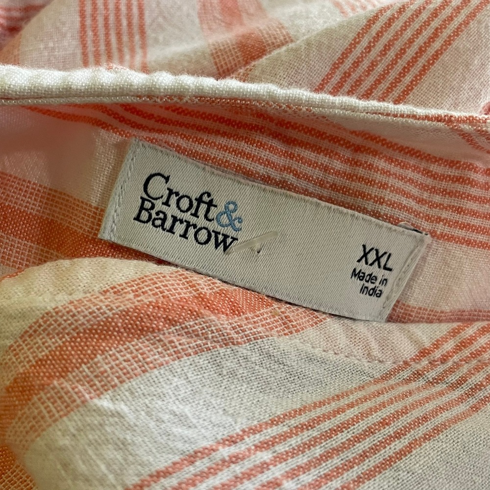 Croft & Barrow Maxi Dress Womens XXL Pink White Good Striped V-Neck Cotton Blend - Picture 5 of 5
